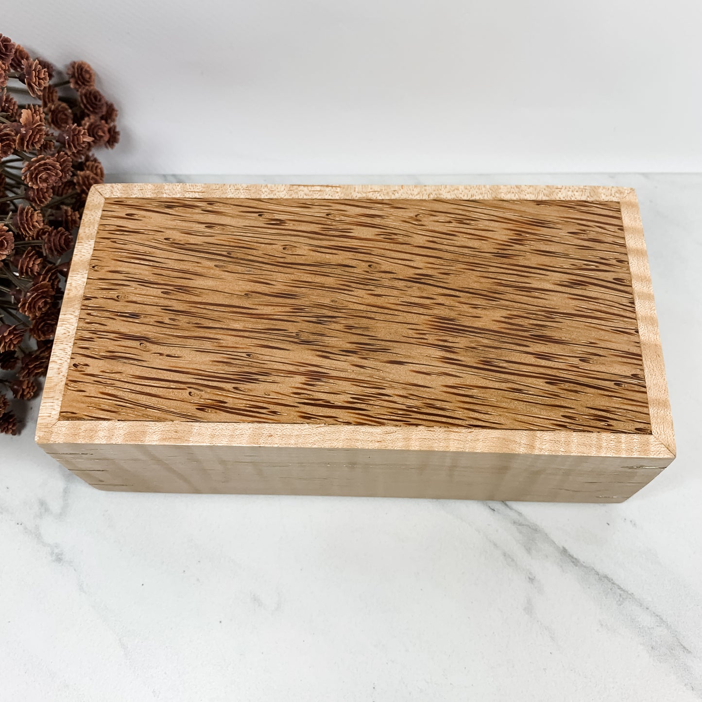 Coconut Palm and Curly Maple Box Keepsake Box-8117