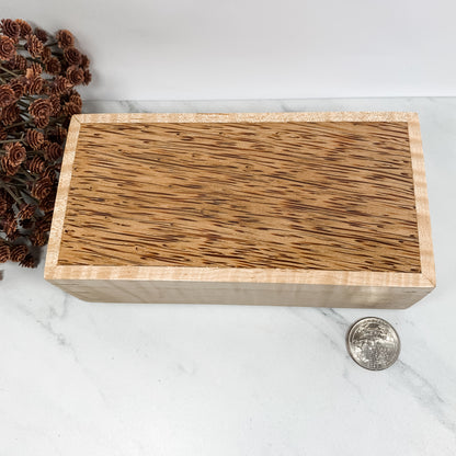 Coconut Palm and Curly Maple Box Keepsake Box-8117