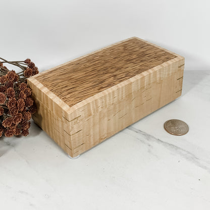 Coconut Palm and Curly Maple Box Keepsake Box-8117