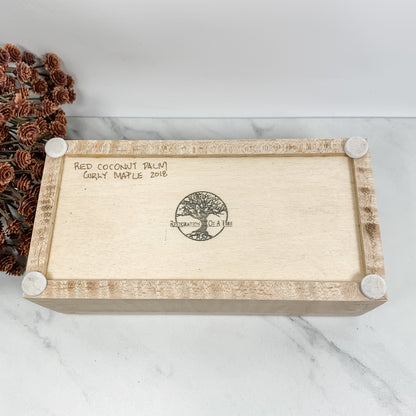 Coconut Palm and Curly Maple Box Keepsake Box-8117