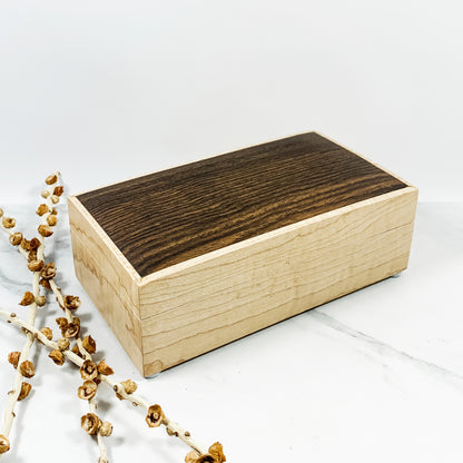 Bacote and Curly Maple Box Keepsake Box-8128
