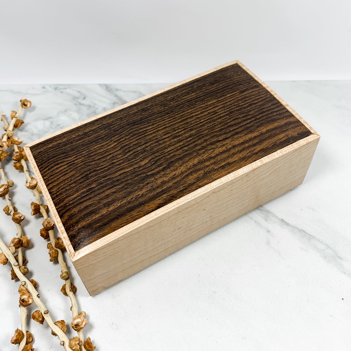 Bacote and Curly Maple Box Keepsake Box-8128