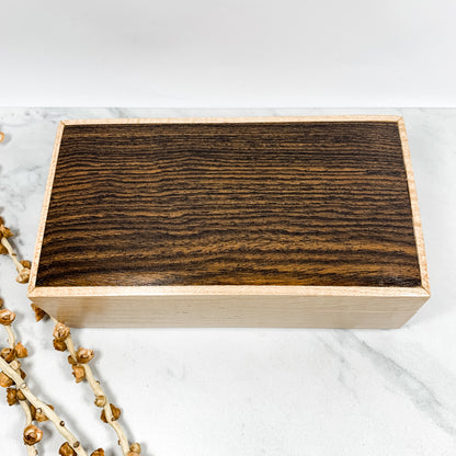 Bacote and Curly Maple Box Keepsake Box-8128