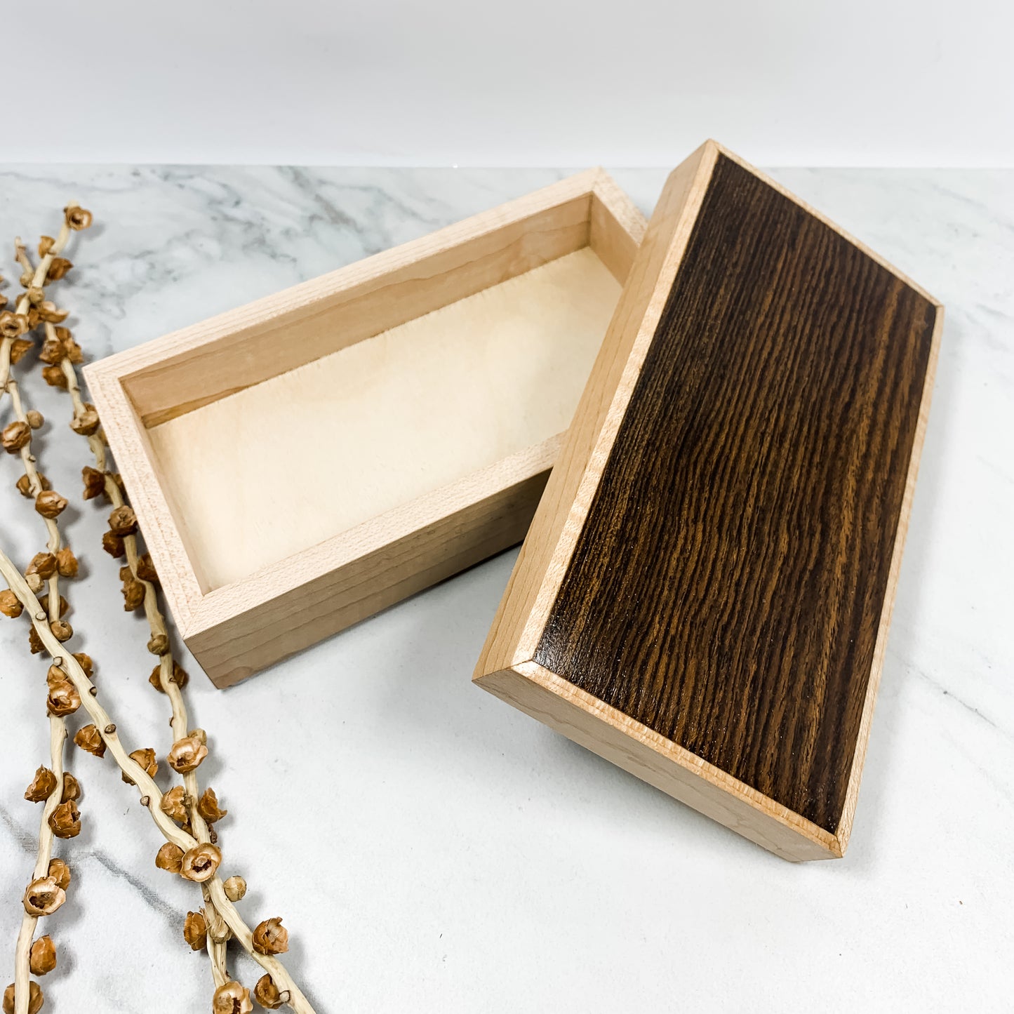 Bacote and Curly Maple Box Keepsake Box-8128