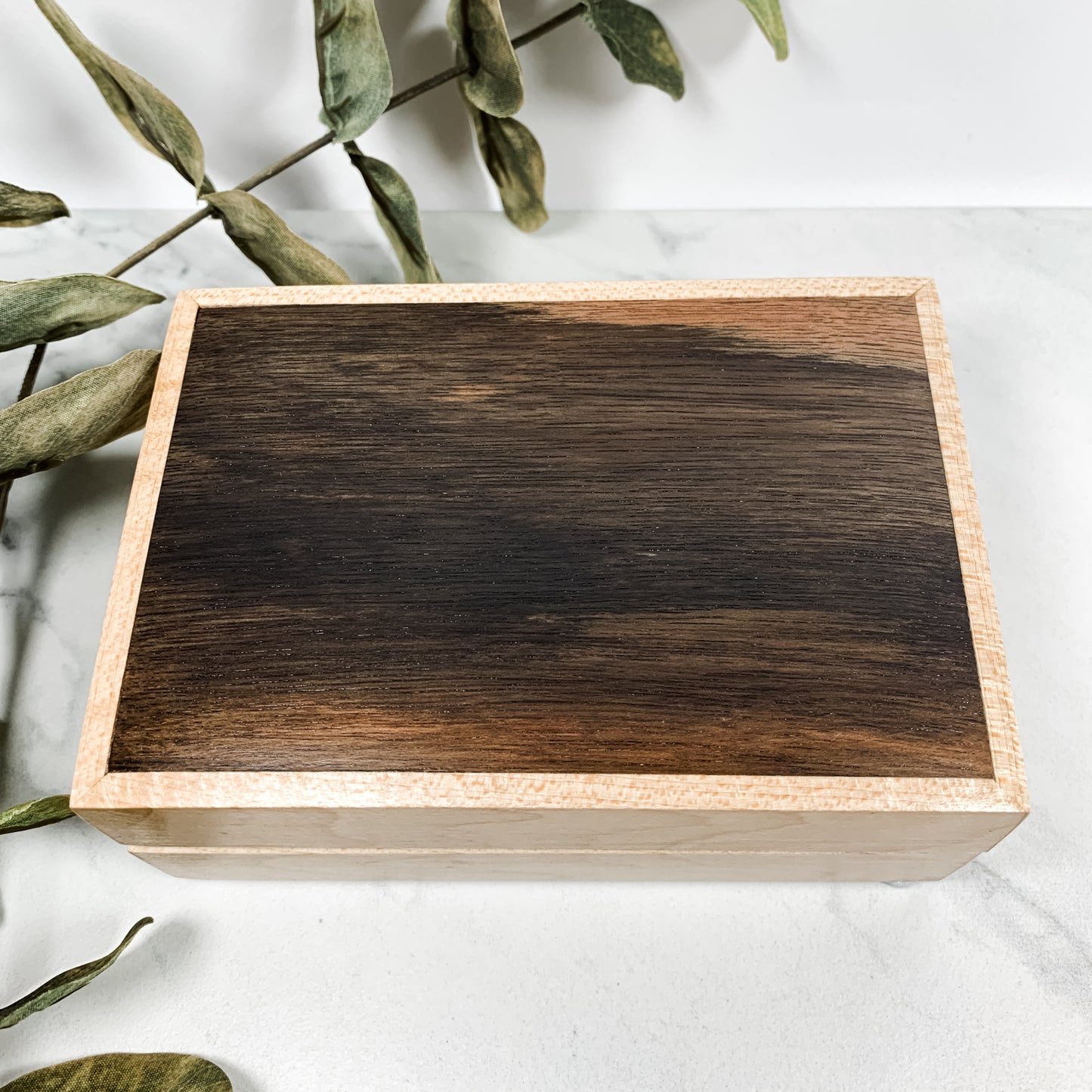 Macassar Ebony and Curly Maple Box Keepsake Box-8150