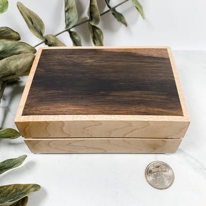 Macassar Ebony and Curly Maple Box Keepsake Box-8150