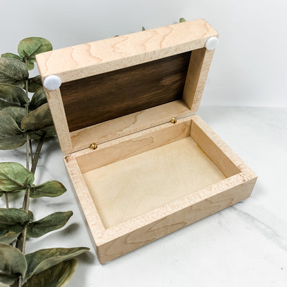 Macassar Ebony and Curly Maple Box Keepsake Box-8150