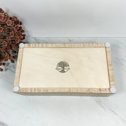 African Walnut and Curly Maple Box Keepsake Box-8161