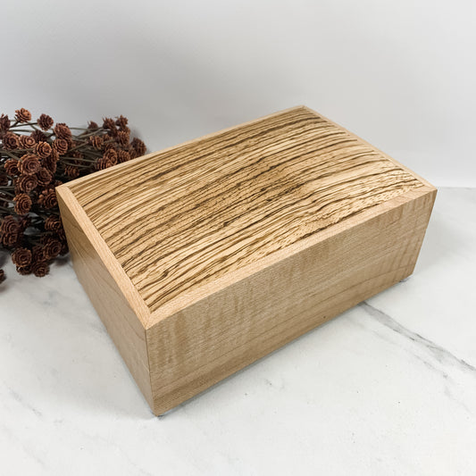 Zebra Wood and Curly Maple Box Keepsake Box-8168