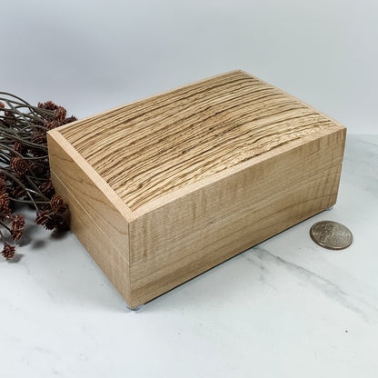 Zebra Wood and Curly Maple Box Keepsake Box-8168