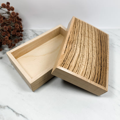 Zebra Wood and Curly Maple Box Keepsake Box-8168