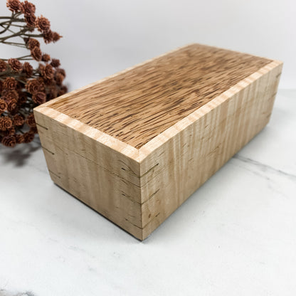 Zebra Wood and Curly Maple Box Keepsake Box-8168