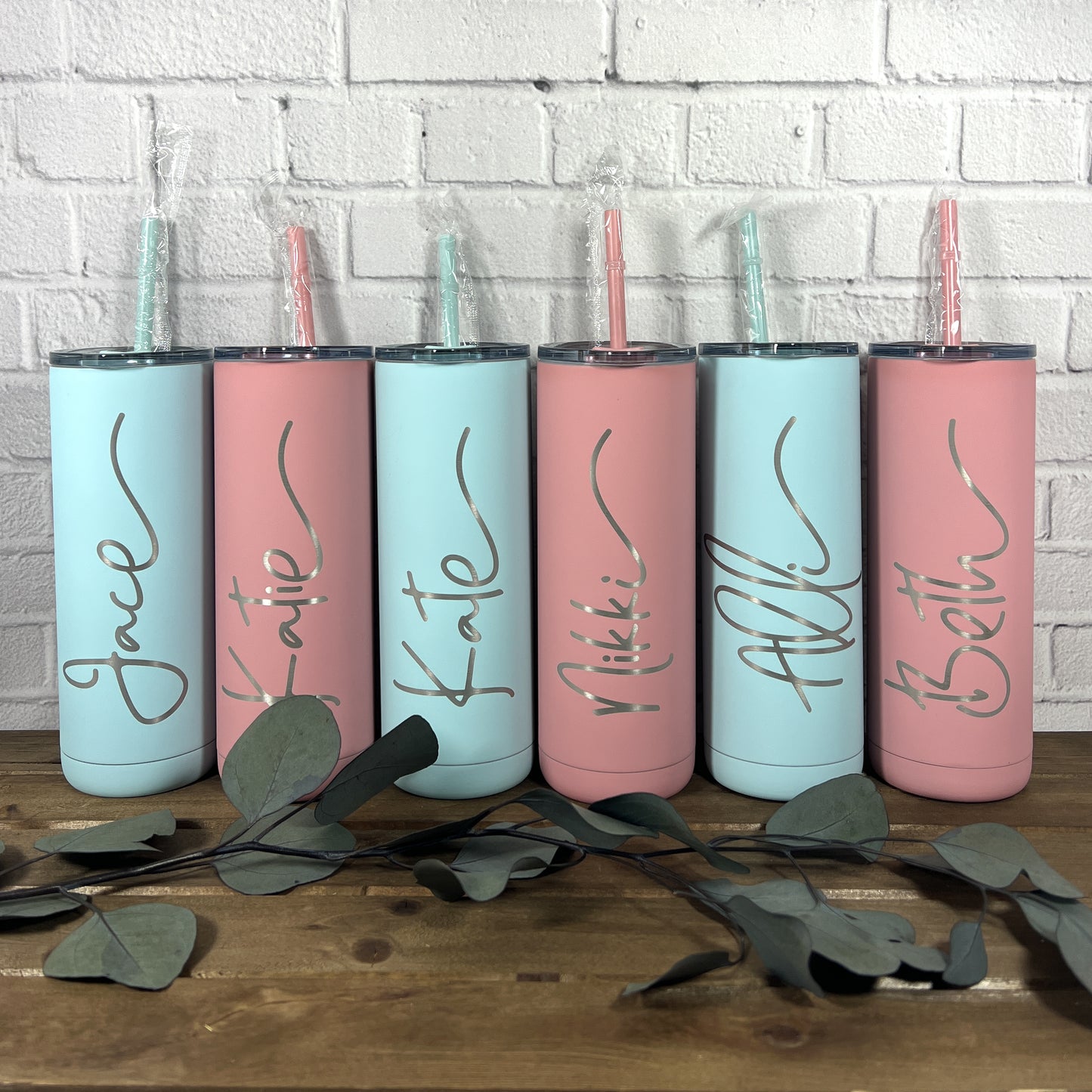 20 oz. Personalized Tumbler-Engraved Tumbler-Personalized Tumbler With Straw-Sliding Lid-Bridesmaid Gift-Girls Trip