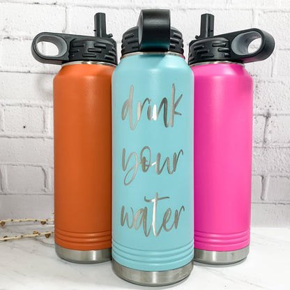 32 oz. Personalized Water Bottle-Laser Engraved Tumbler