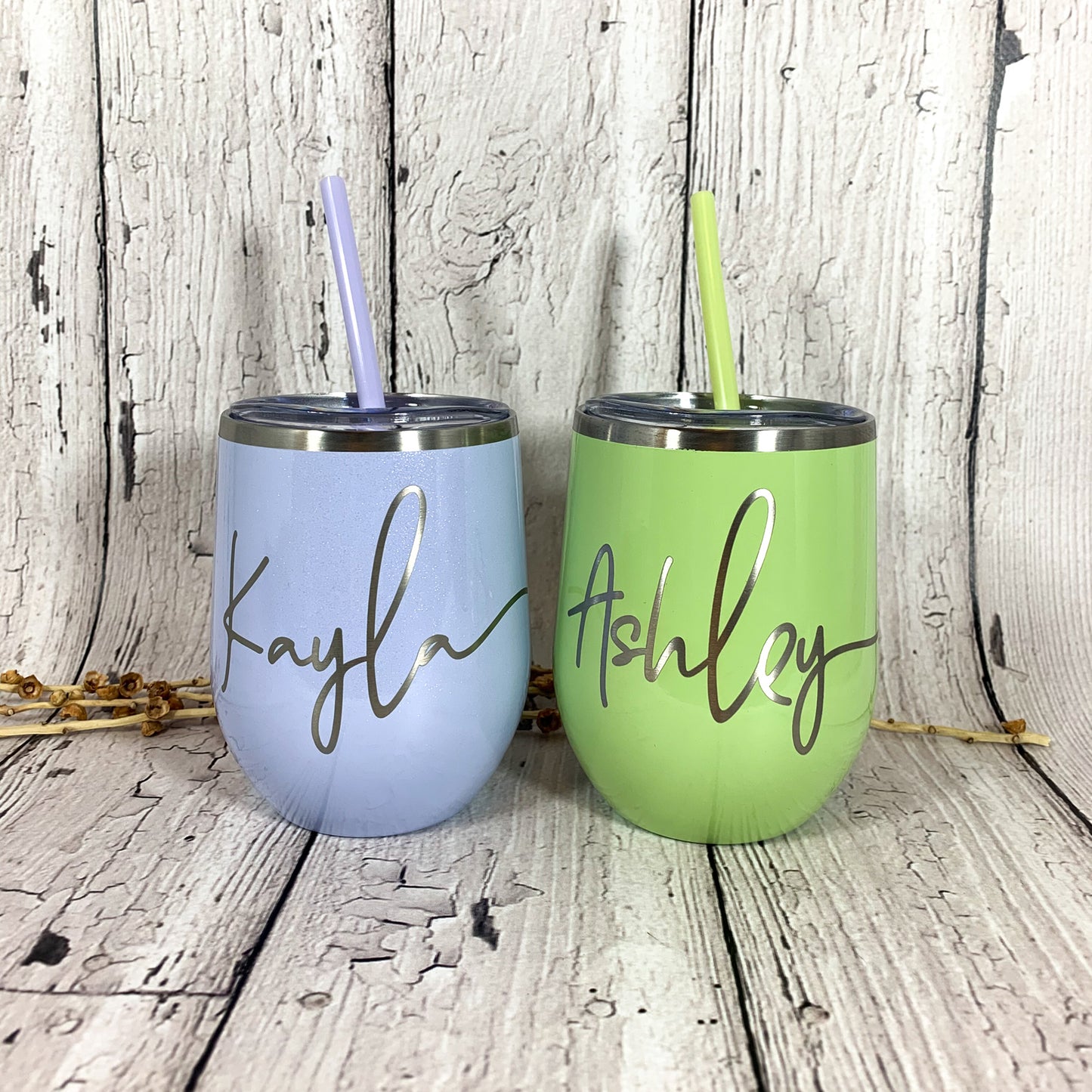 LAST CHANCE-12 oz. Personalized Wine Tumbler with Straw-Laser Engraved Wine Tumbler
