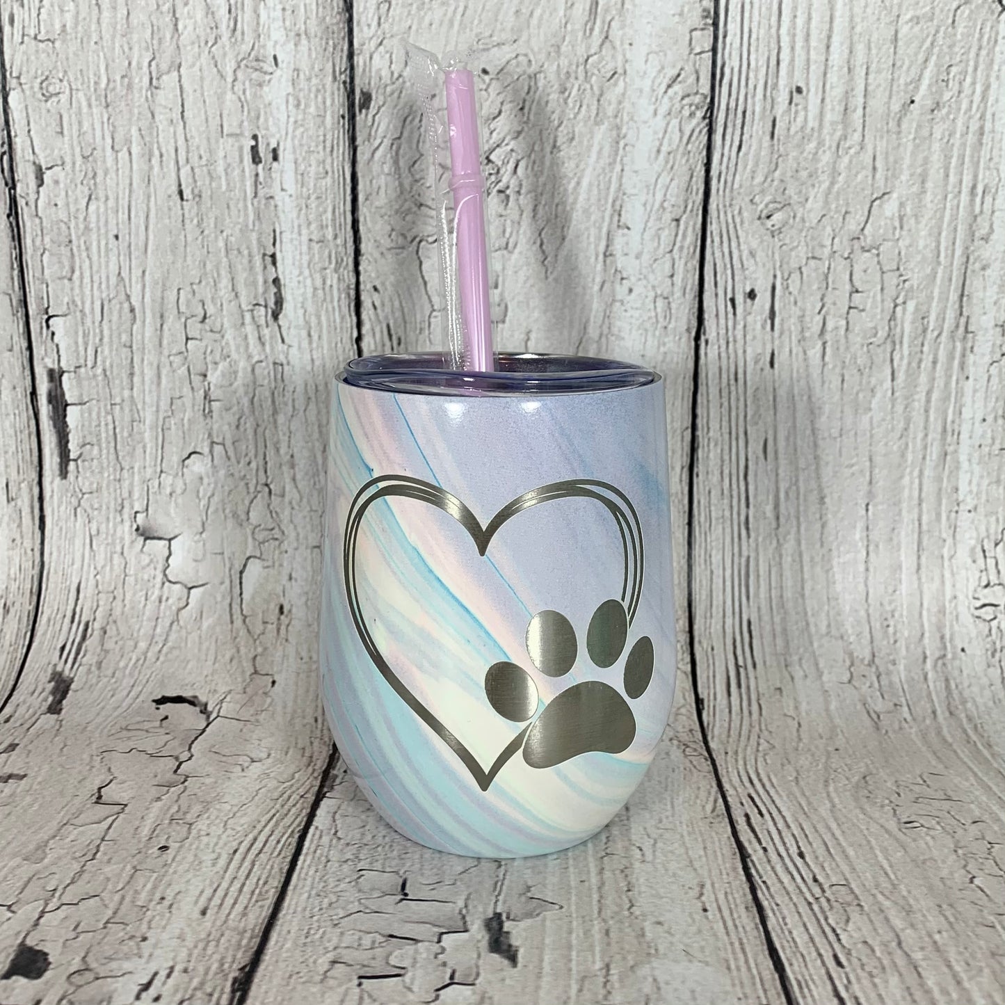 LAST CHANCE-12 oz. Personalized Wine Tumbler with Straw-Laser Engraved Wine Tumbler