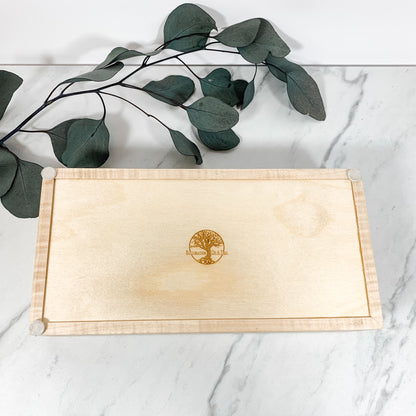Camphor Burl and Curly Maple Box-Personalized Keepsake Box-7756