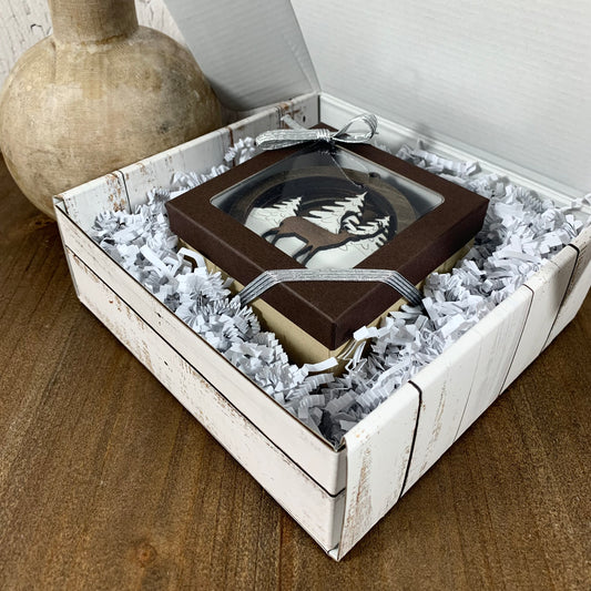 Gift Shipper Box-Distressed Wood Design, Small Size