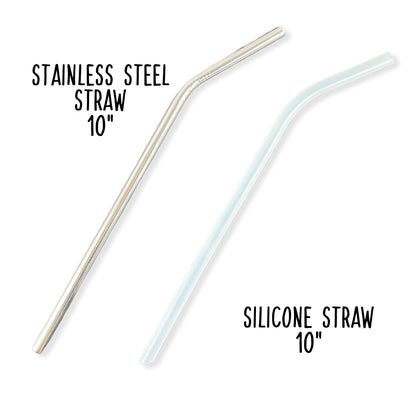 10 inch Silicone or Stainless Steel Straw-Replacement Straw