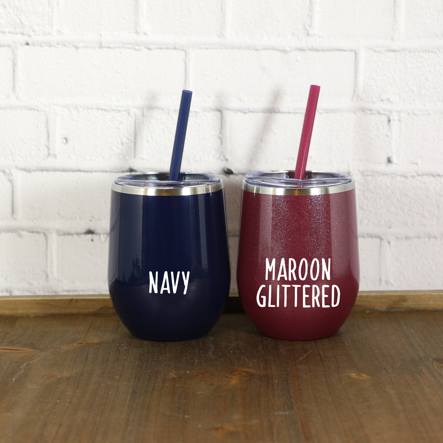 LAST CHANCE-12 oz. Personalized Wine Tumbler with Straw-Laser Engraved Wine Tumbler